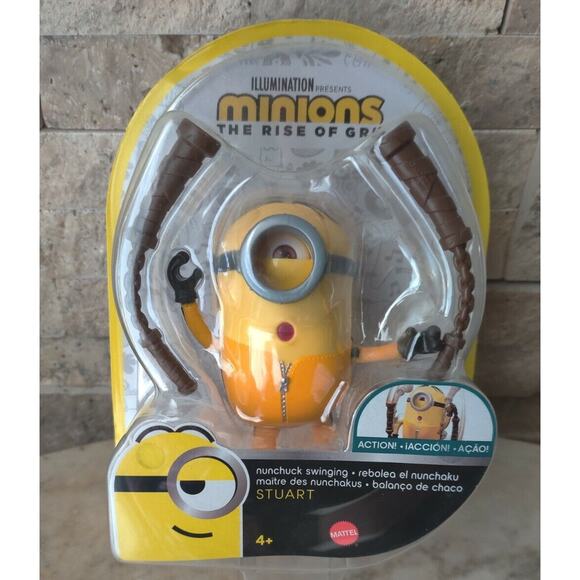 Minions The Rise Of GRU Movie Nunchuck Swinging Stuart Figure Toy New - Picture 1 of 5